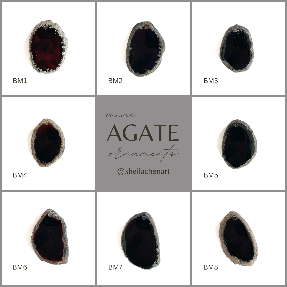 MINI Agate Ornament -Black