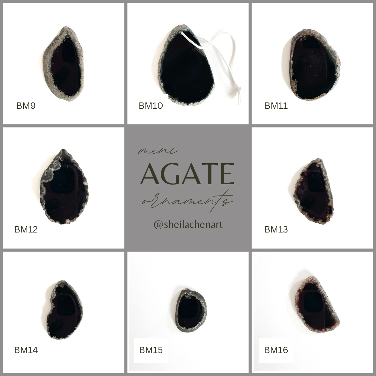 MINI Agate Ornament -Black