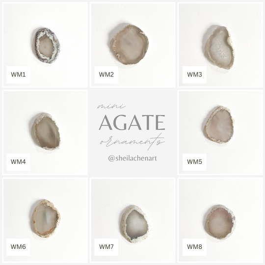 MINI Agate Ornament -White