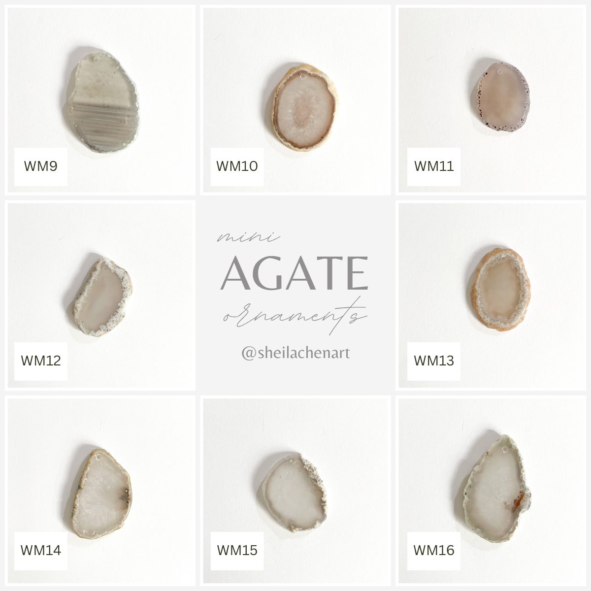 MINI Agate Ornament -White