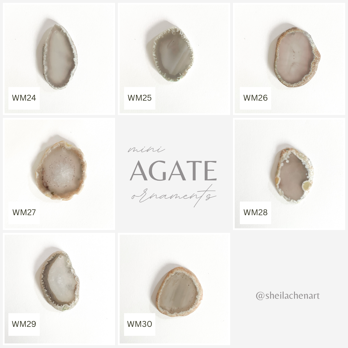 MINI Agate Ornament -White