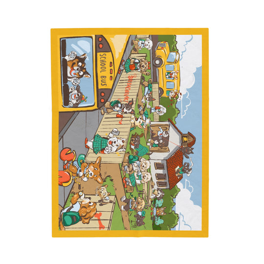 Velveteen Plush Blanket - School