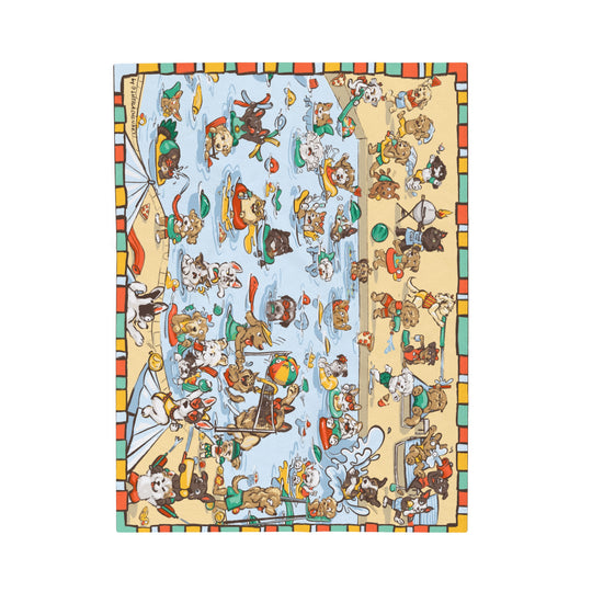 Velveteen Plush Blanket - Pool Pawty