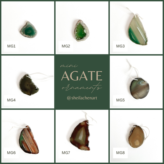 MINI Agate Ornament -Green