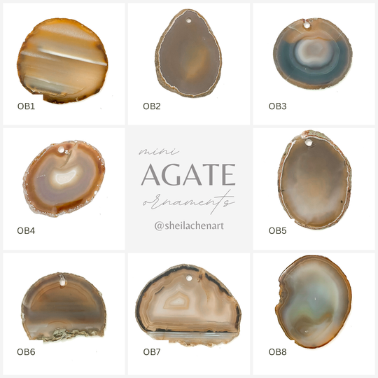 LARGE Agate Ornament - Greys