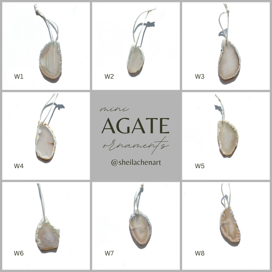 MINI Agate Ornament -White