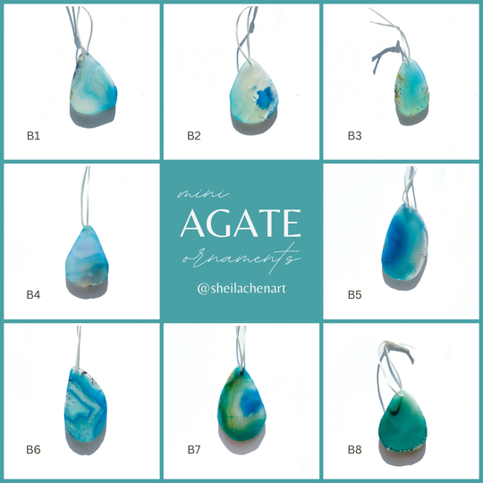 MINI Agate Ornament -Blue