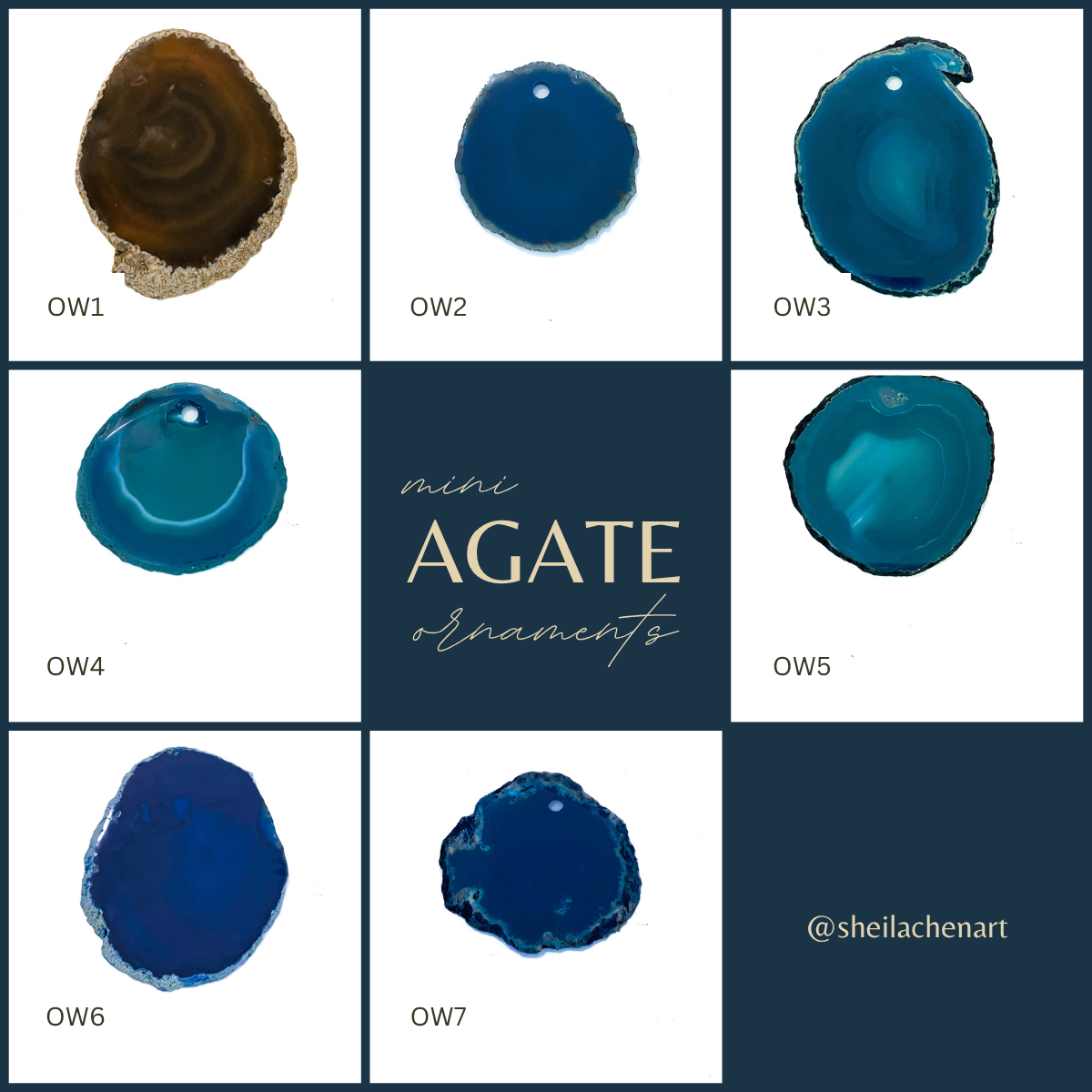 LARGE Agate Ornament - Darks