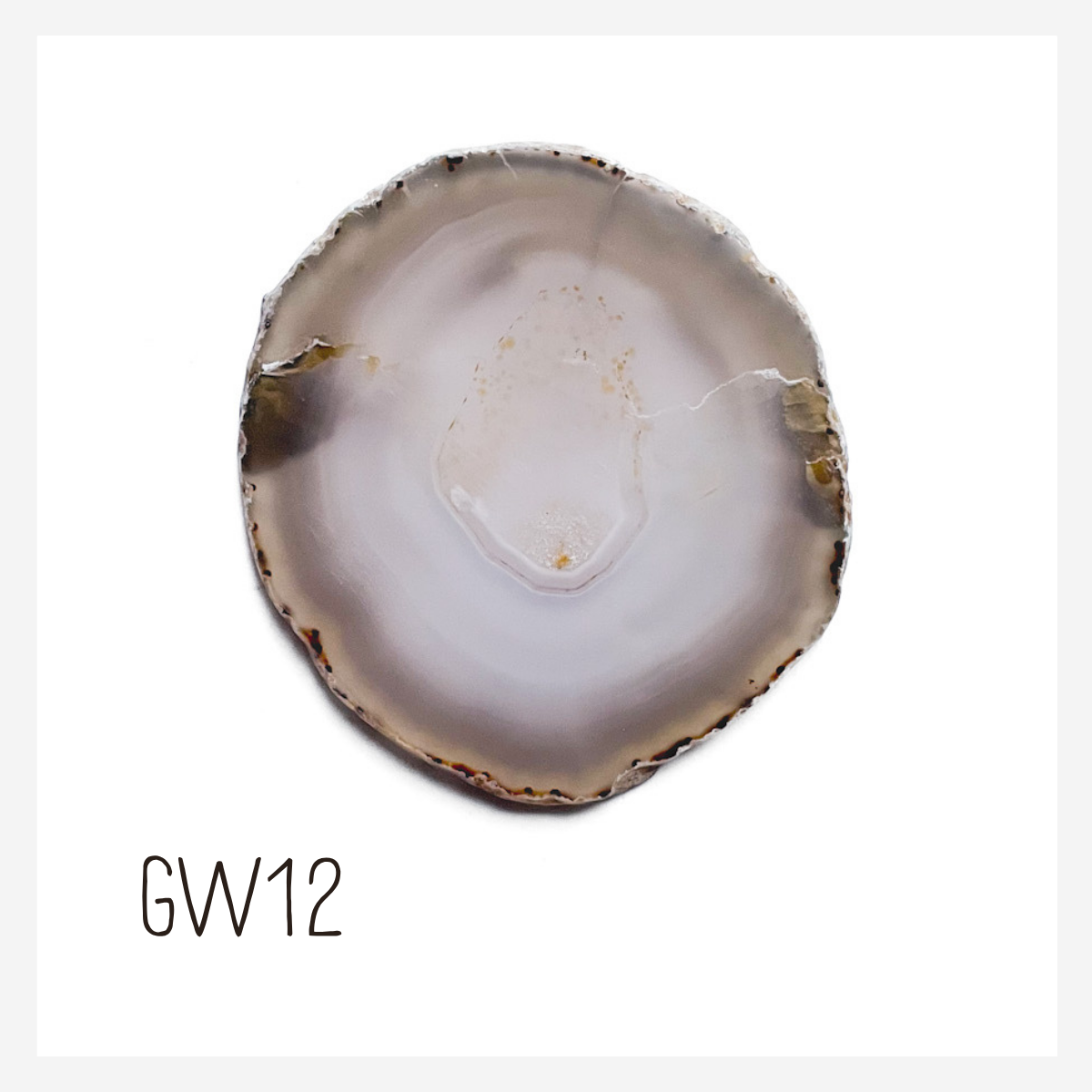 Agate Ornament - Light with Black Ink