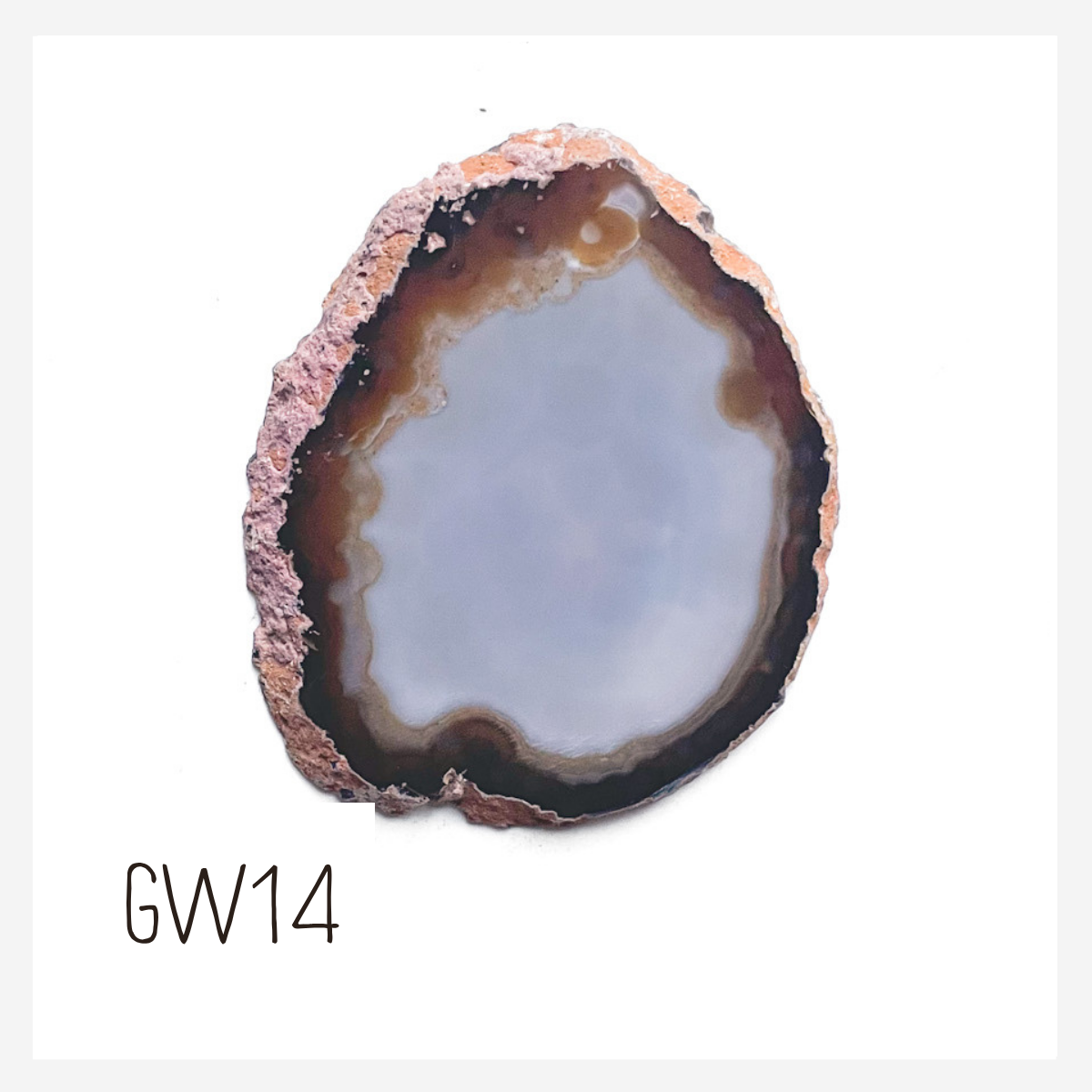 Agate Ornament - Light with Black Ink