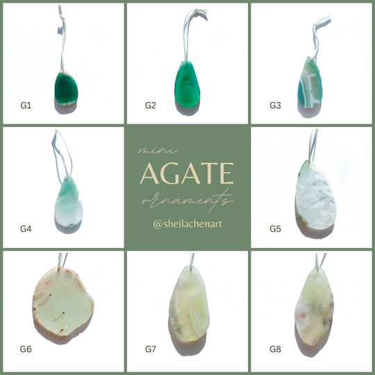 MINI Agate Ornament -Green