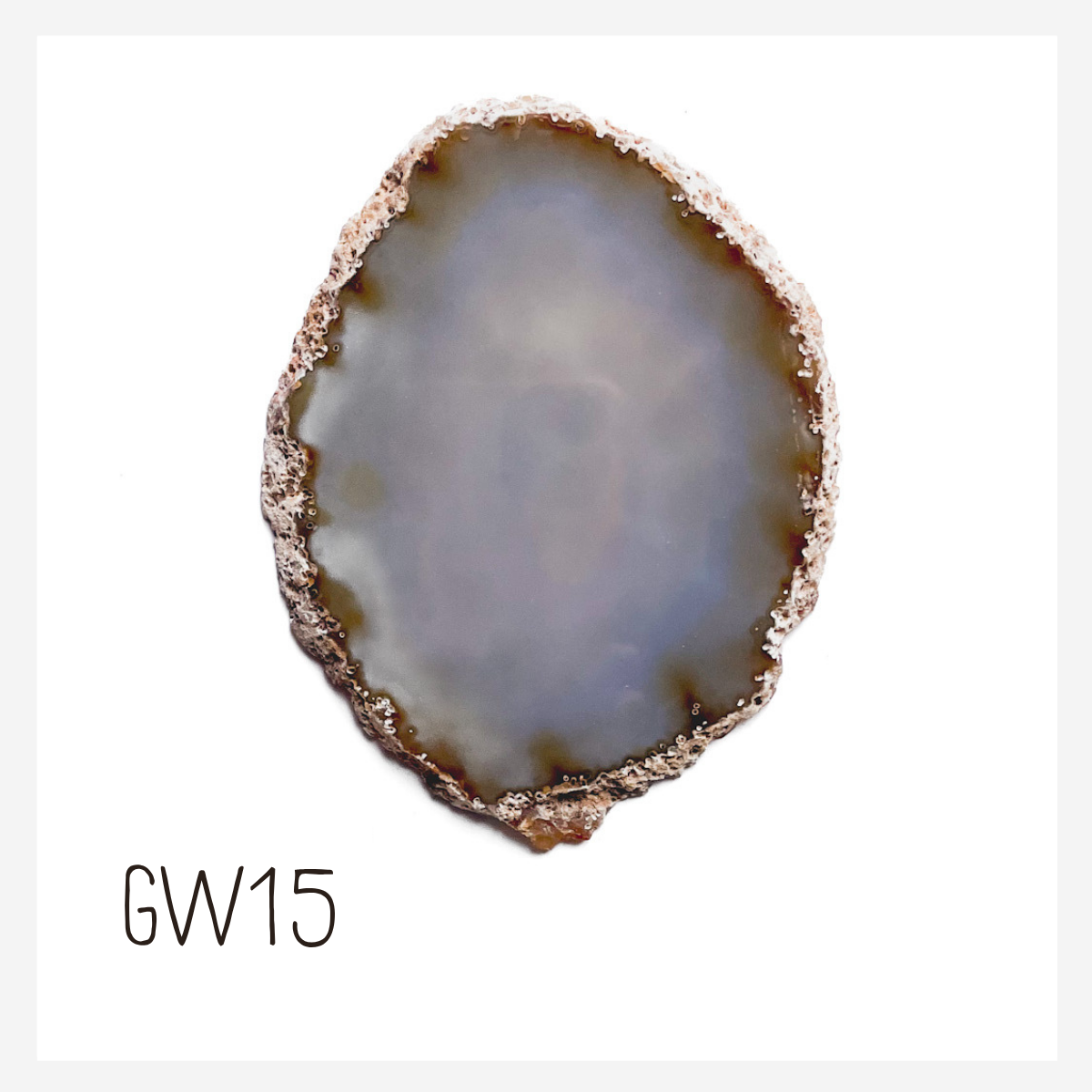 Agate Ornament - Light with Black Ink