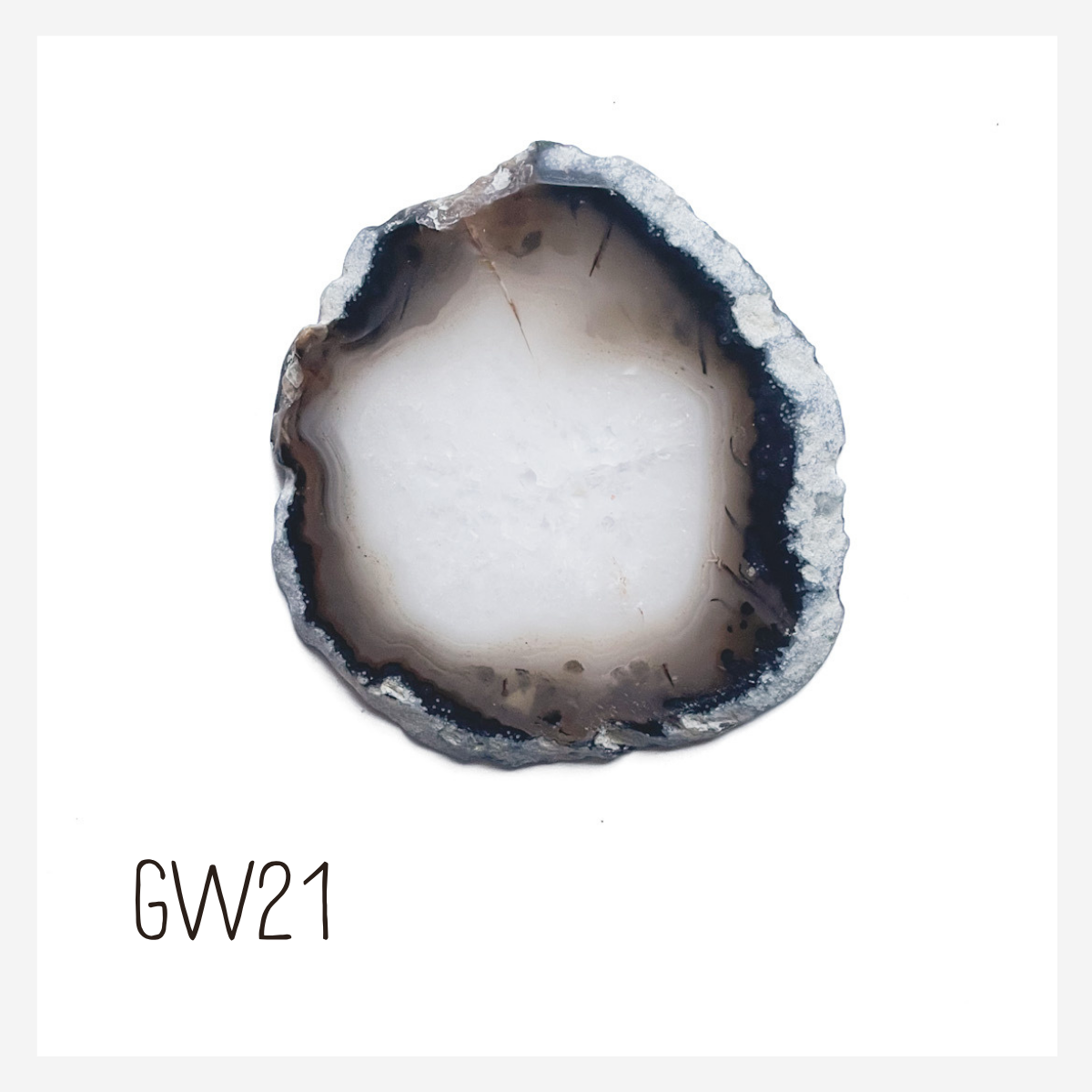 Agate Ornament - Light with Black Ink