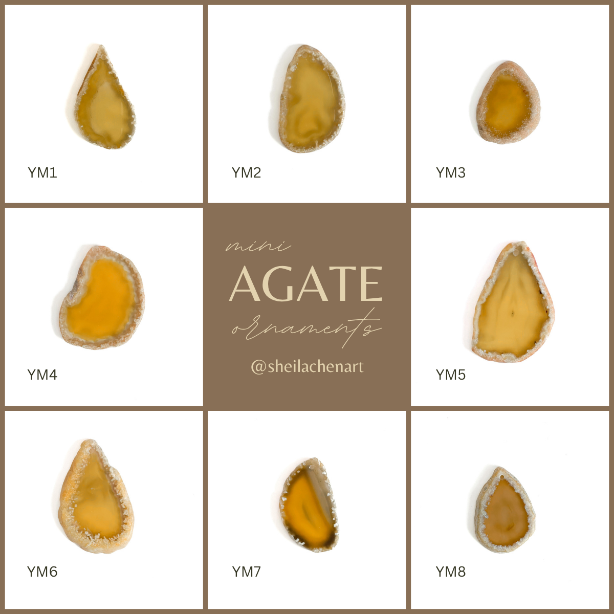 MINI Agate Ornament -Yellow