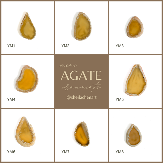 MINI Agate Ornament -Yellow