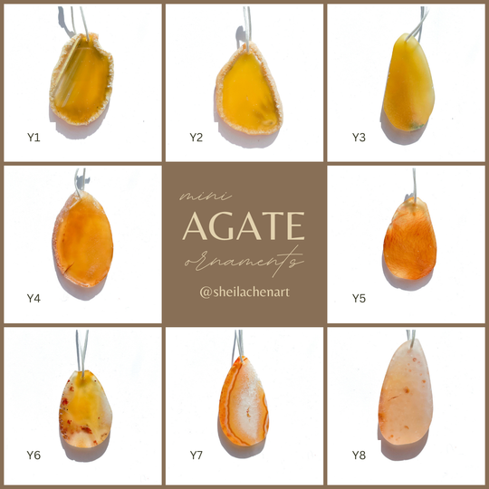 MINI Agate Ornament -Yellow