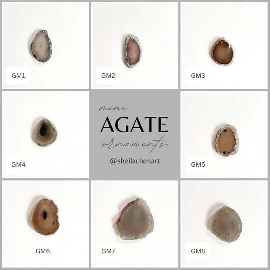 MINI Agate Ornament -Grey
