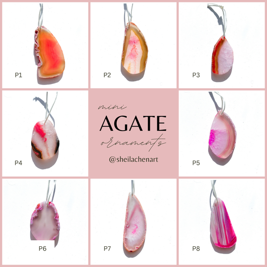 MINI Agate Ornament - Pinks