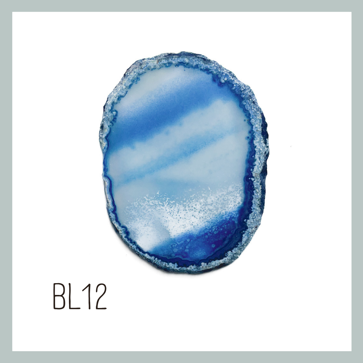 Agate Ornament - Light with Black Ink