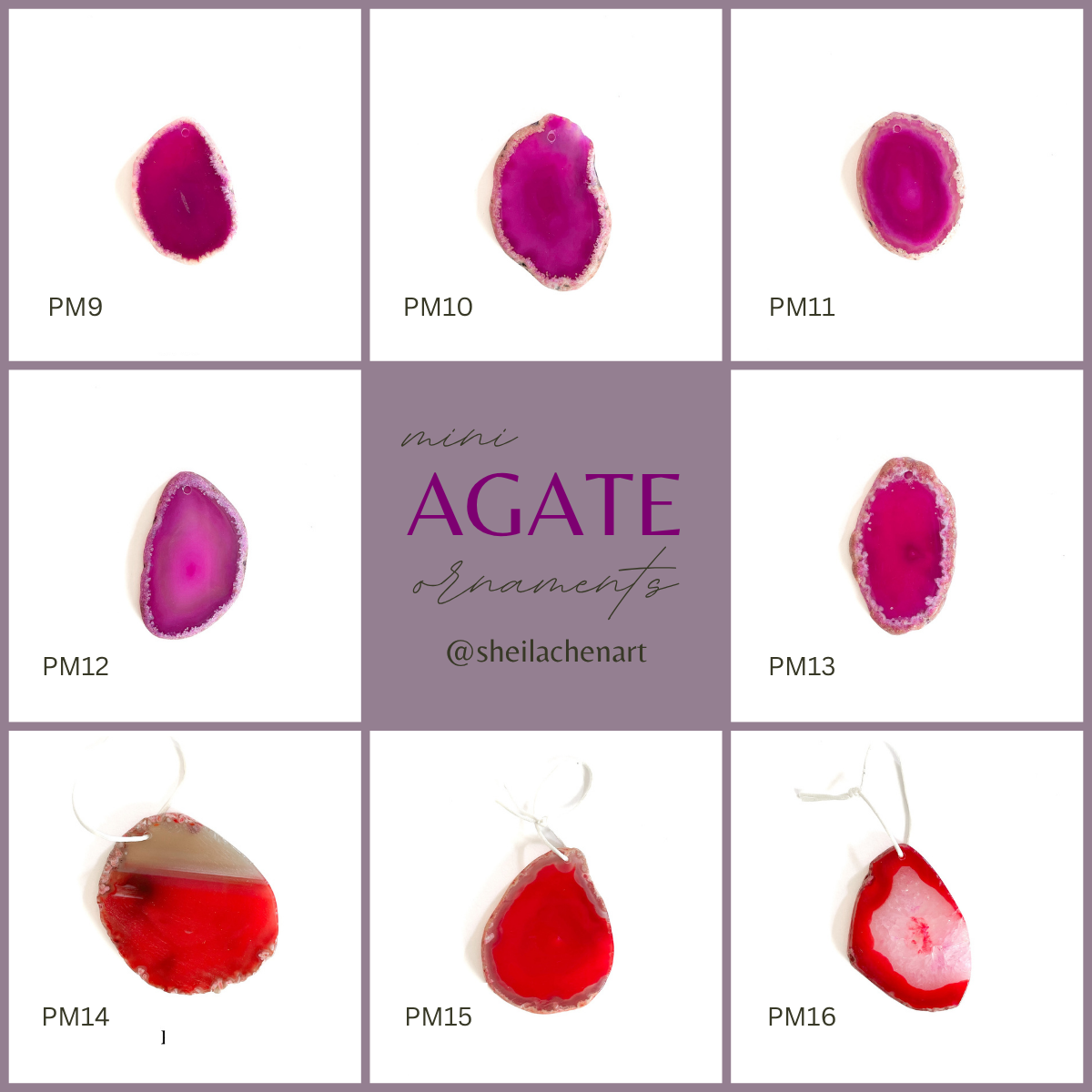 MINI Agate Ornament - Pinks