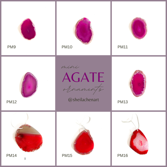 MINI Agate Ornament - Pinks