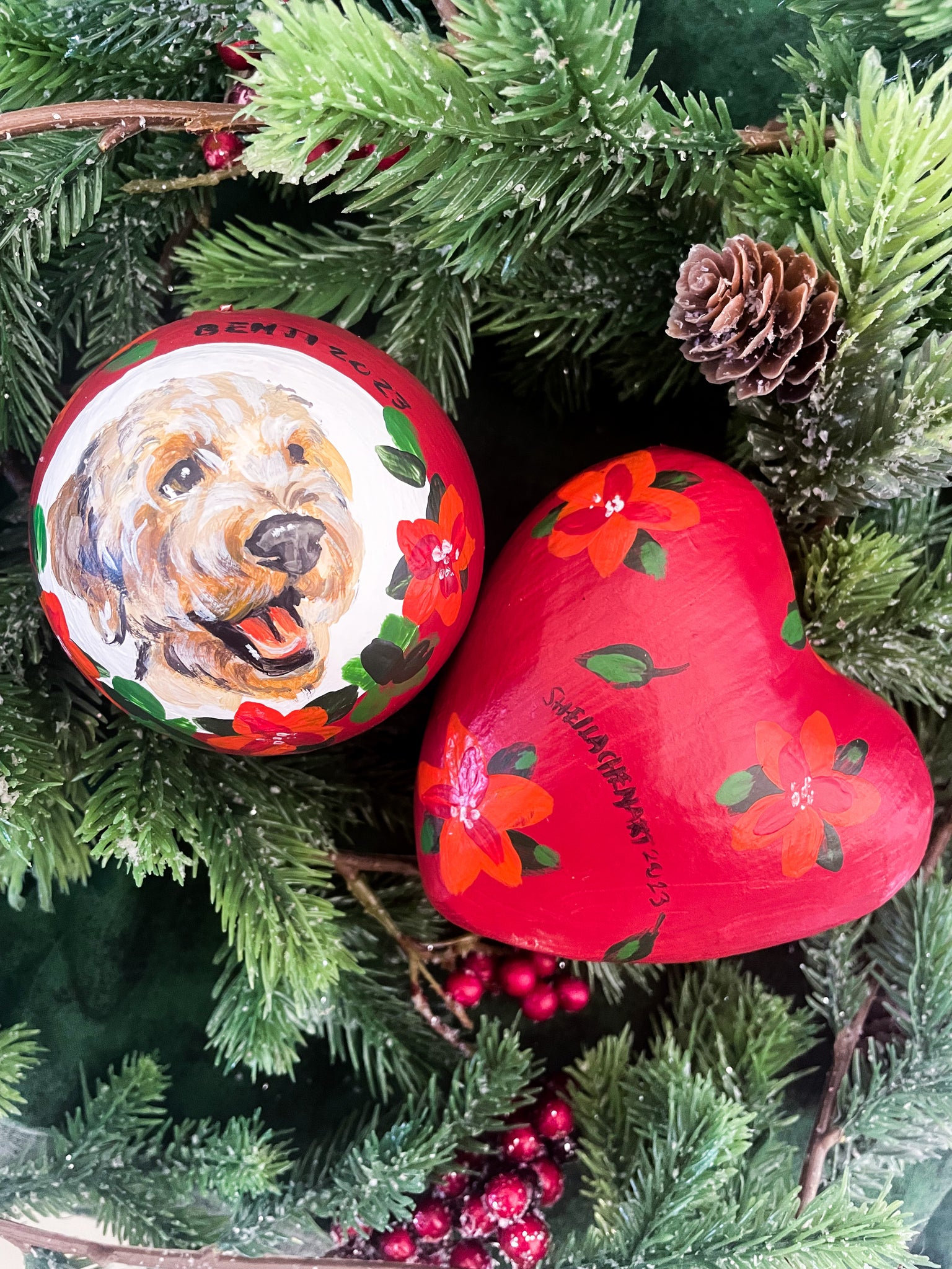 Pawliday Ornaments - Paper Mache Bauble