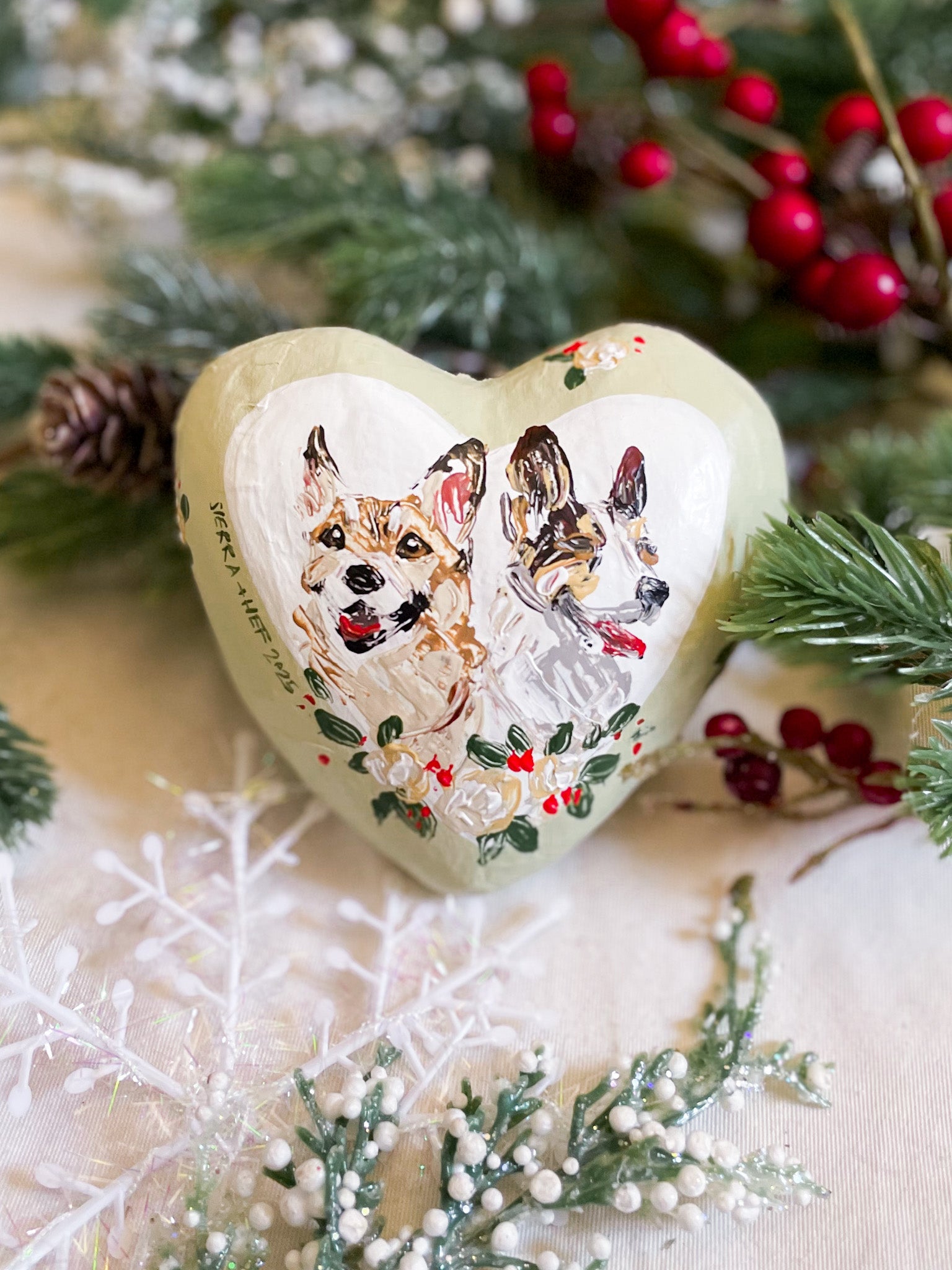 Pawliday Ornaments - Paper Mache Bauble