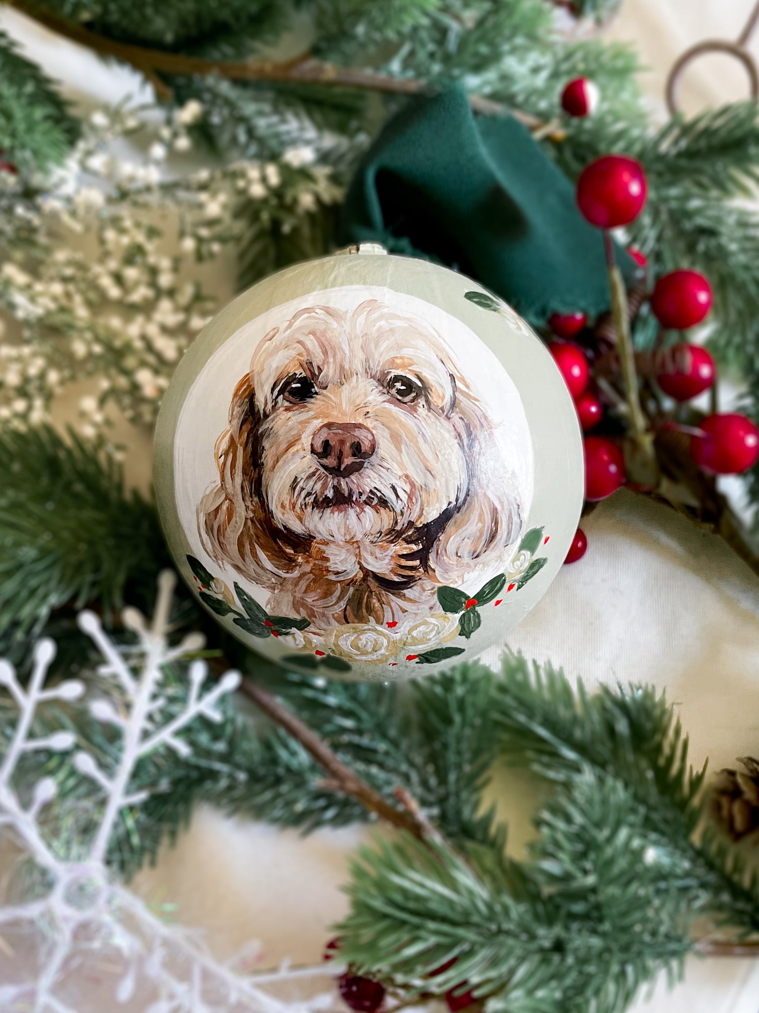 Pawliday Ornaments - Paper Mache Bauble