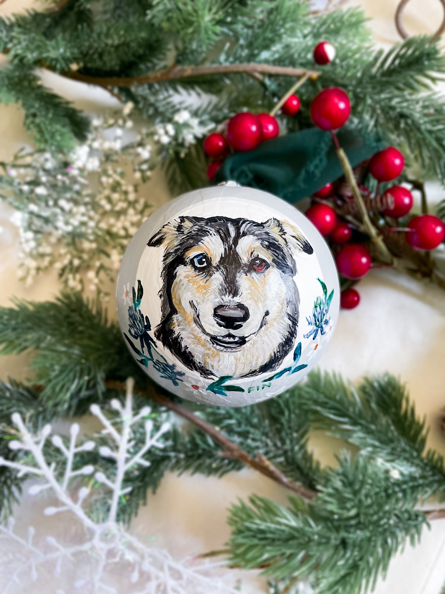Pawliday Ornaments - Paper Mache Bauble