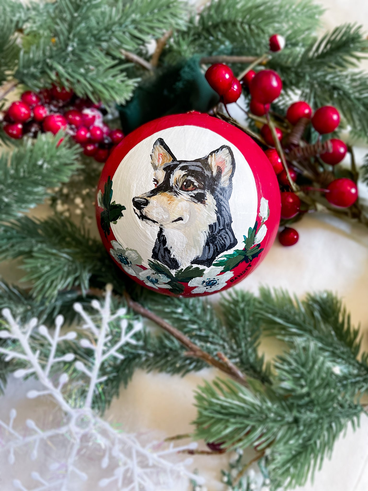 Pawliday Ornaments - Paper Mache Bauble