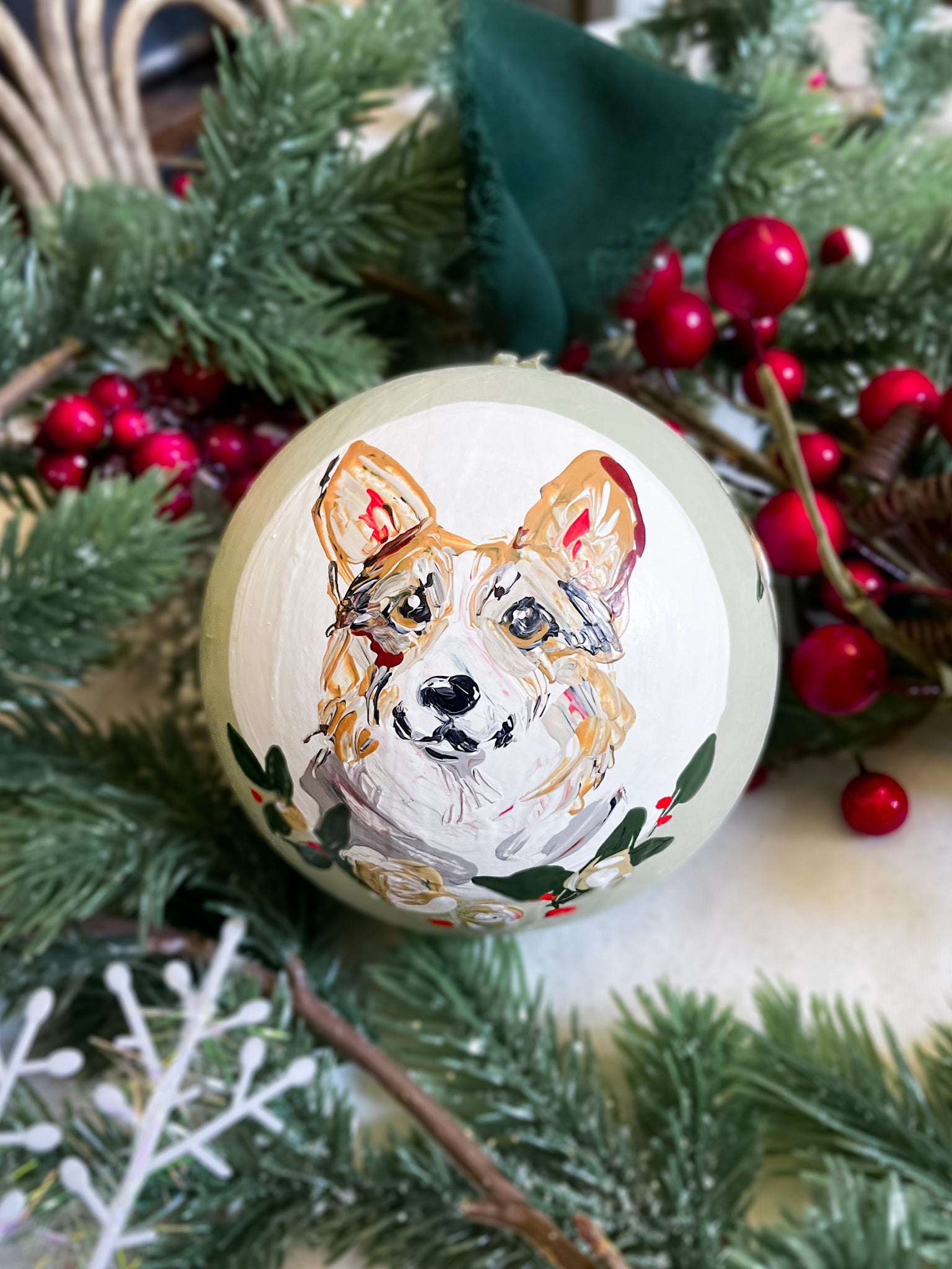 Pawliday Ornaments - Paper Mache Bauble