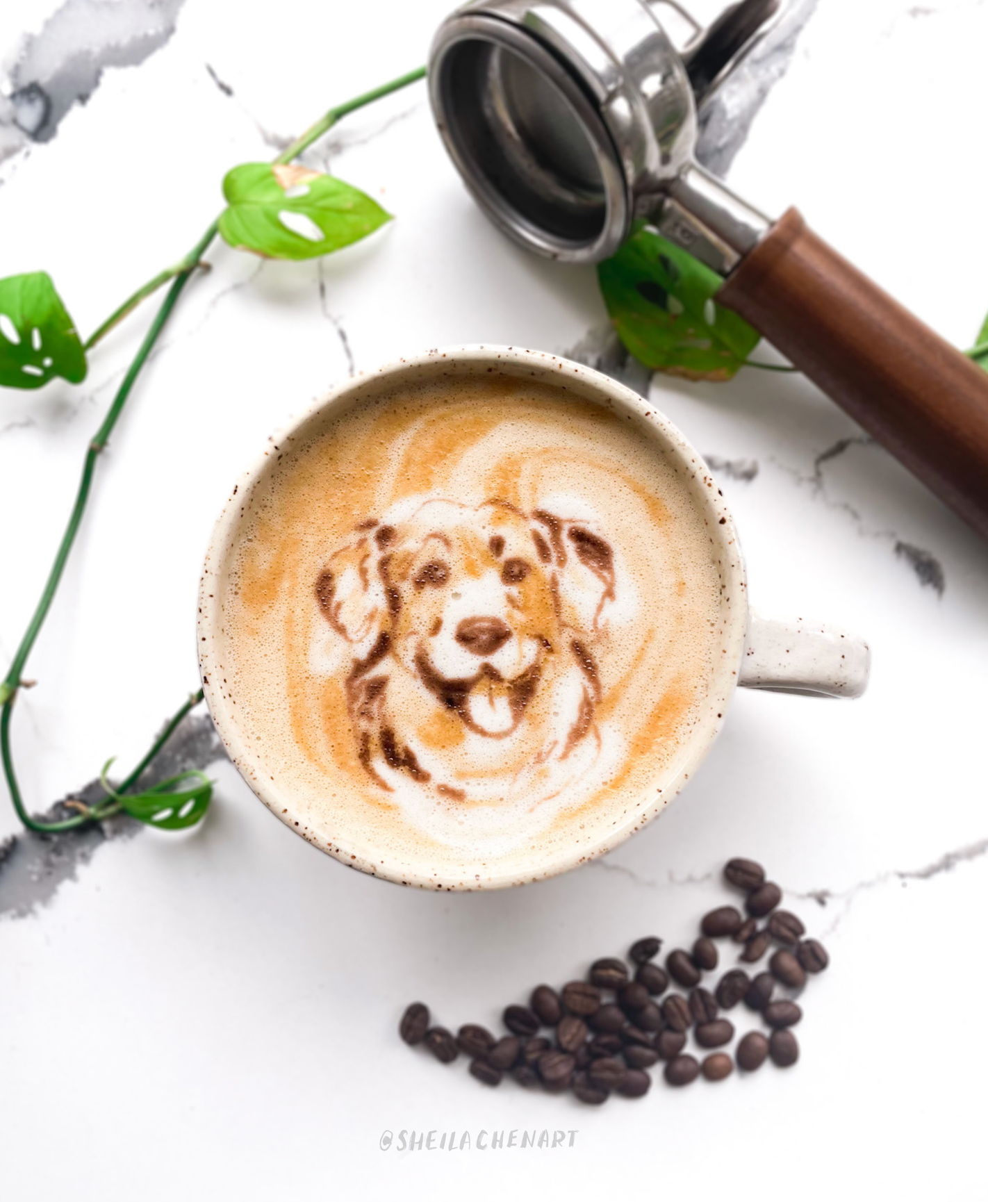 Latte Pet Portrait- Quartz