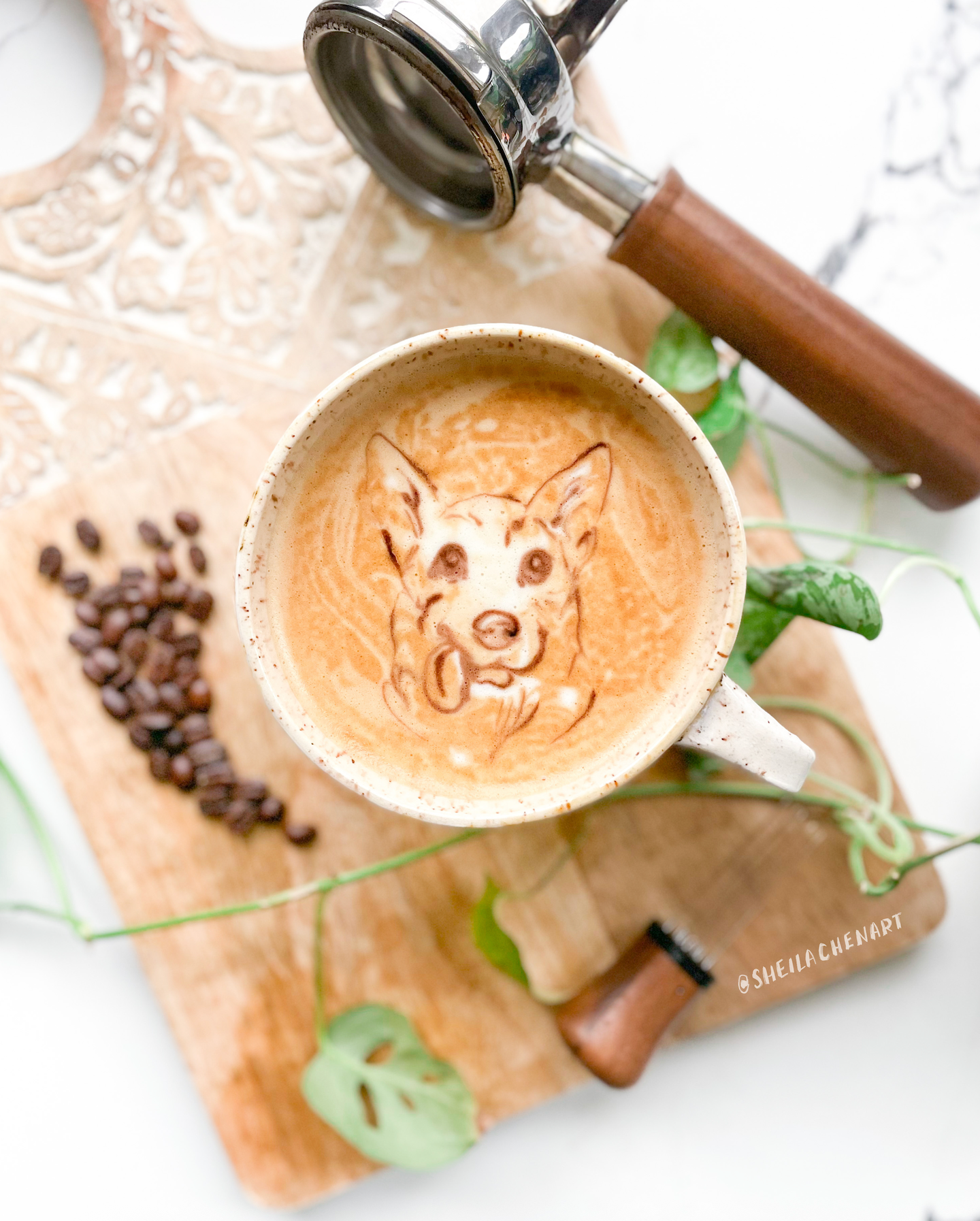 Latte Pet Portrait-Wood