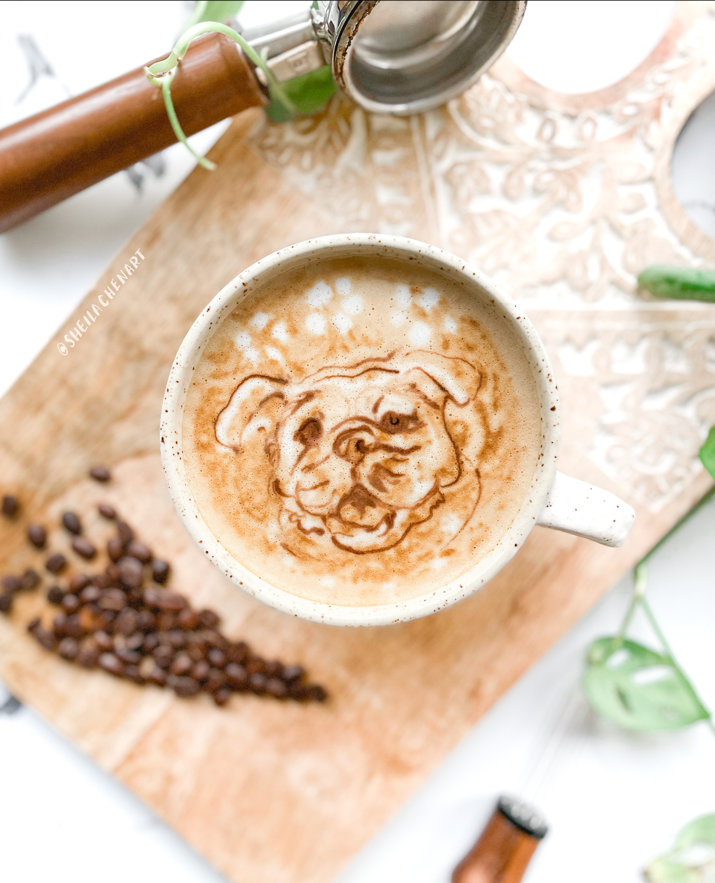 Latte Pet Portrait-Wood