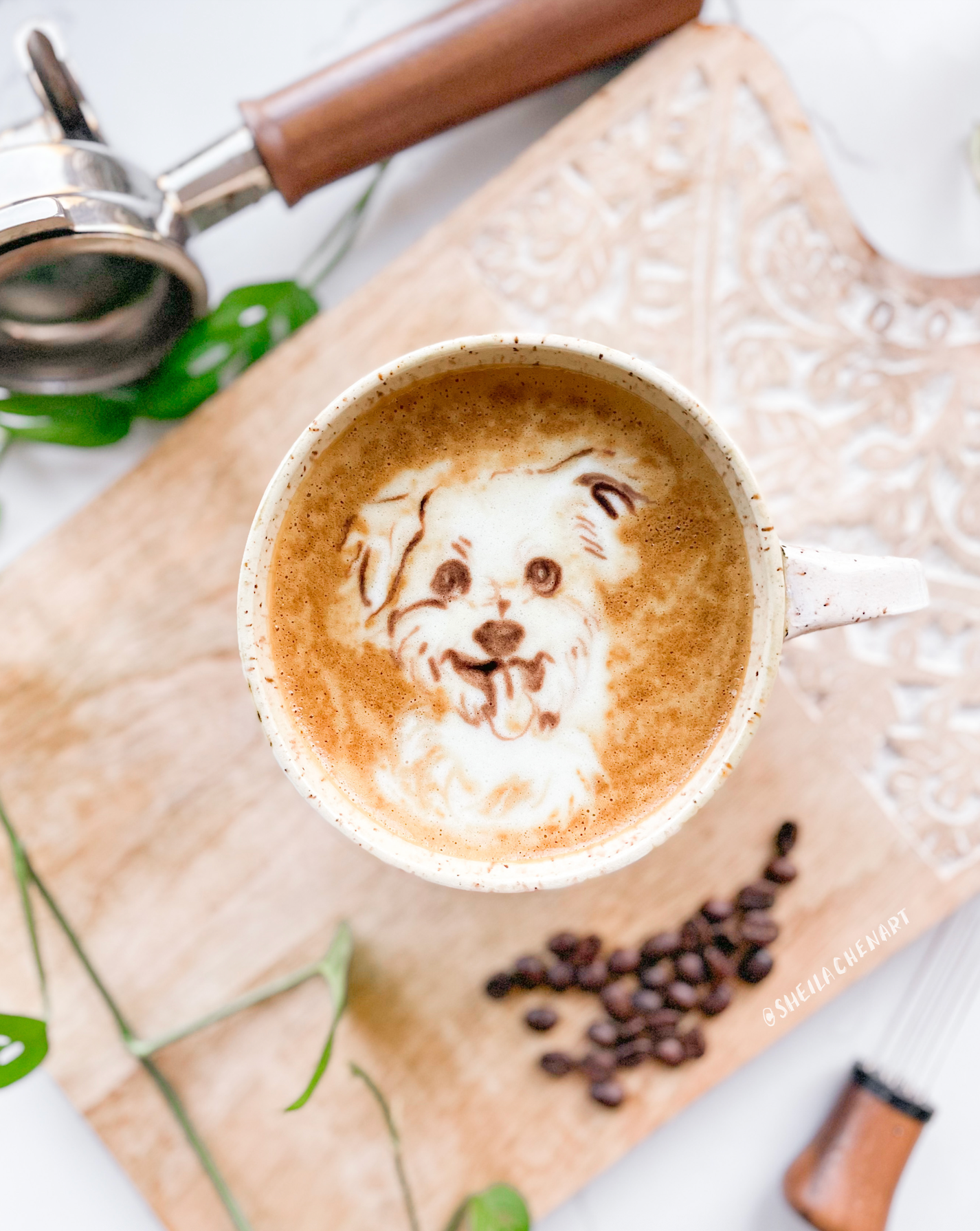 Latte Pet Portrait-Wood