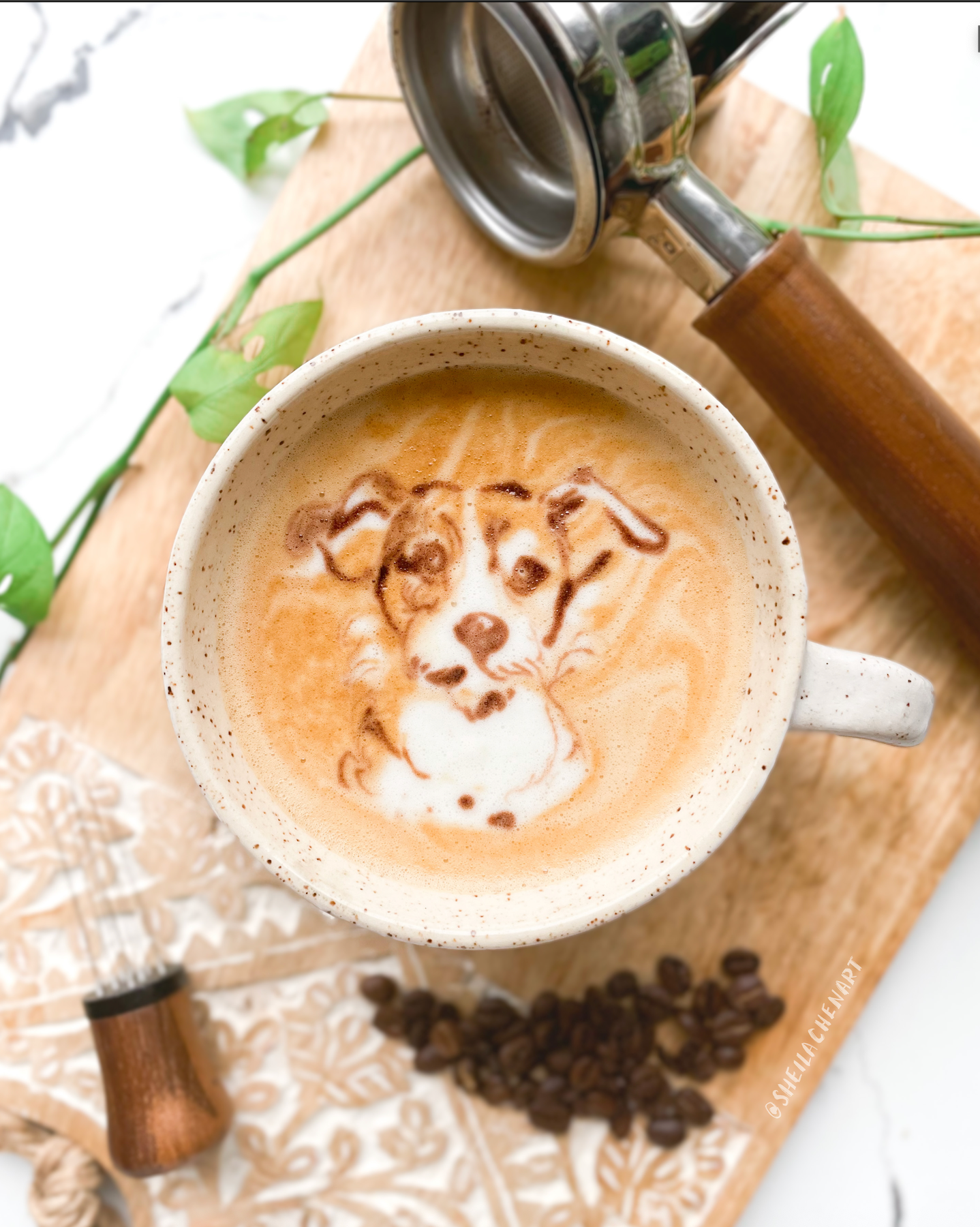 Latte Pet Portrait-Wood