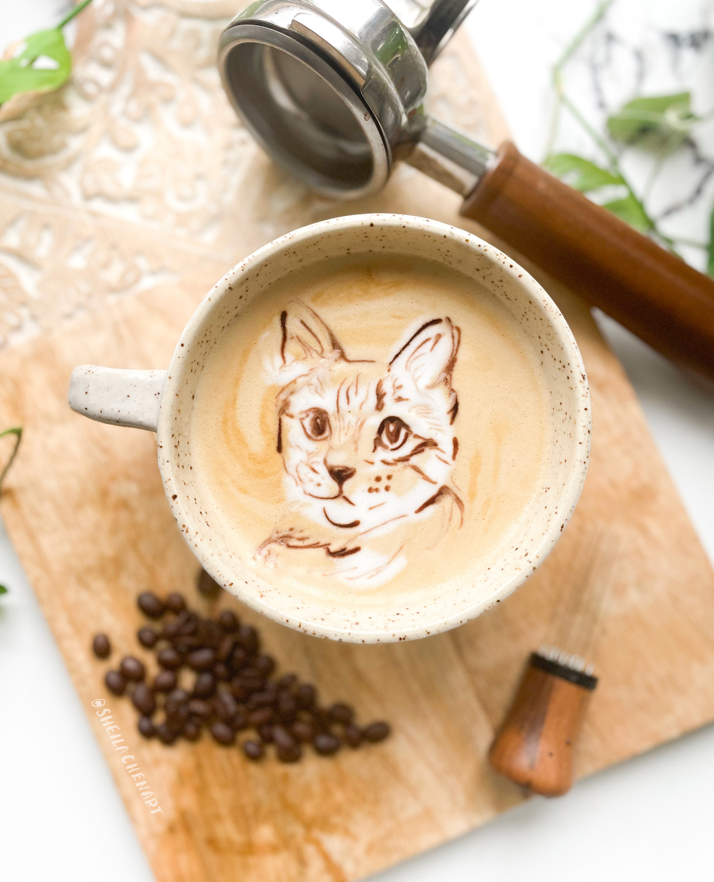 Latte Pet Portrait-Wood
