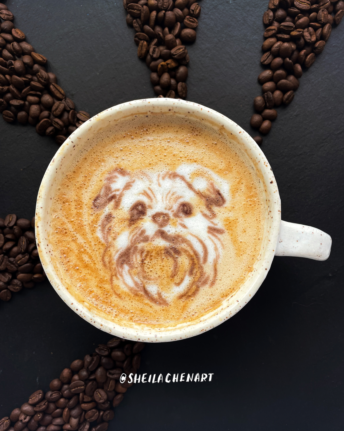 Latte Pet Portrait-Noir