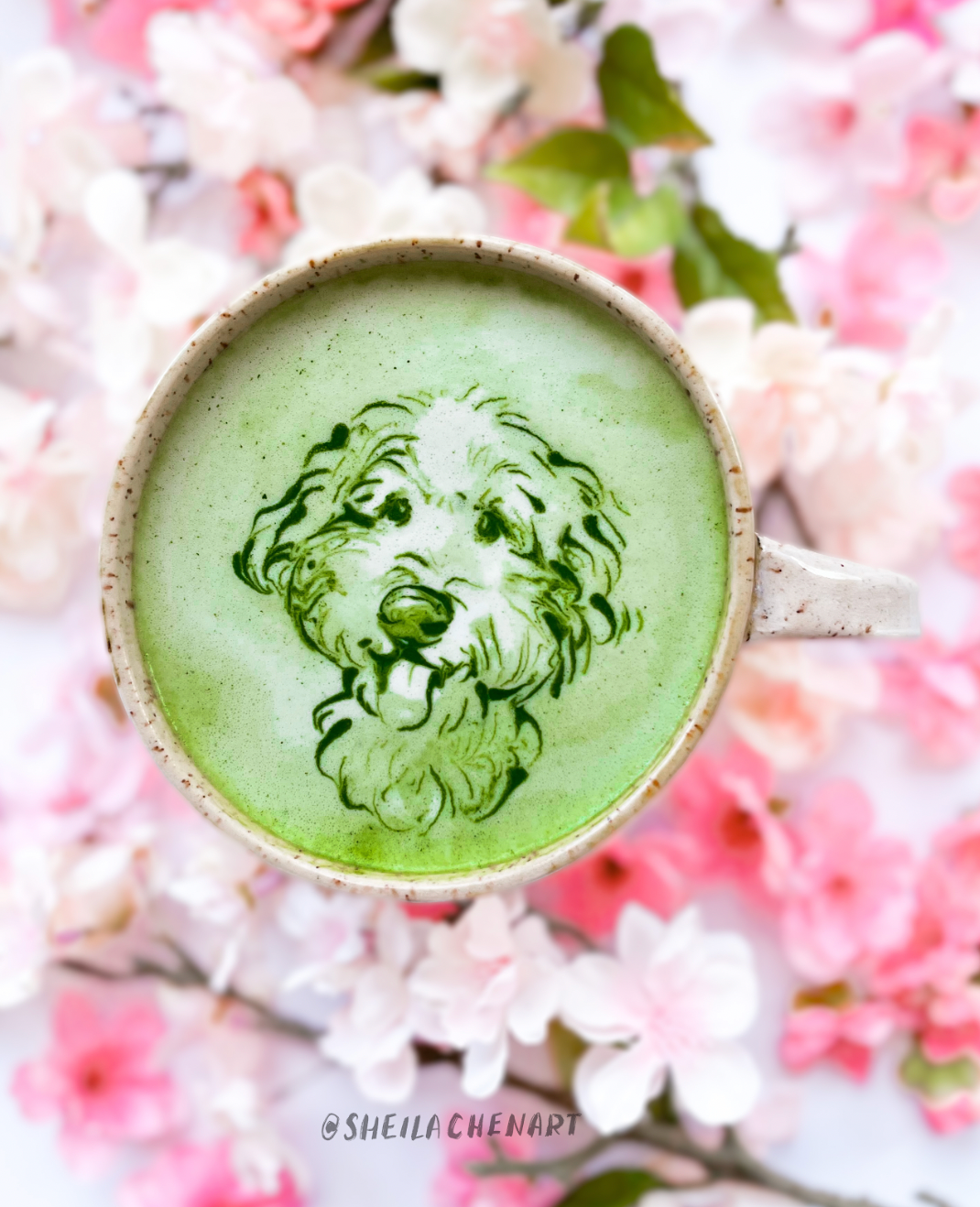 Matcha Pet Portrait- Blossoms