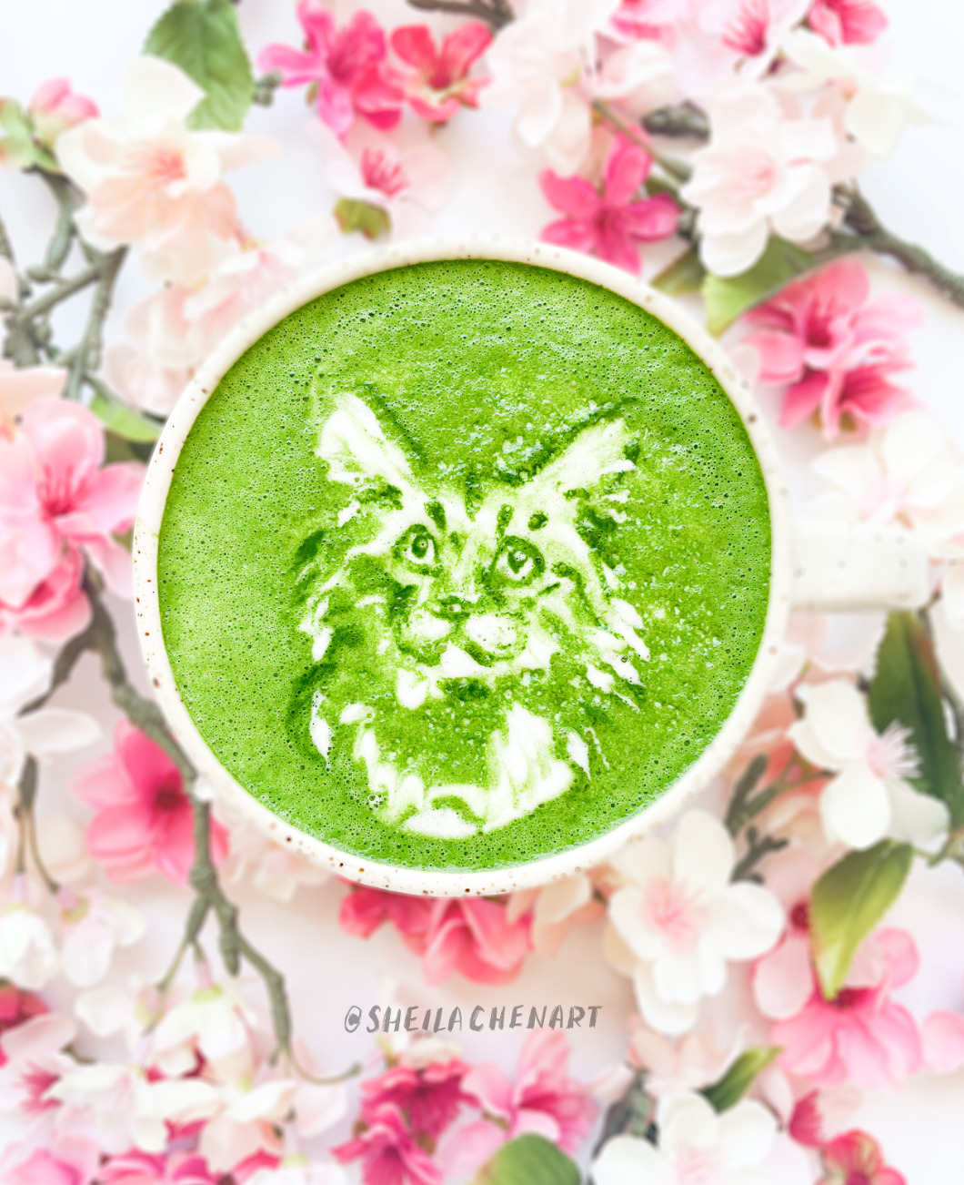 Matcha Pet Portrait- Blossoms