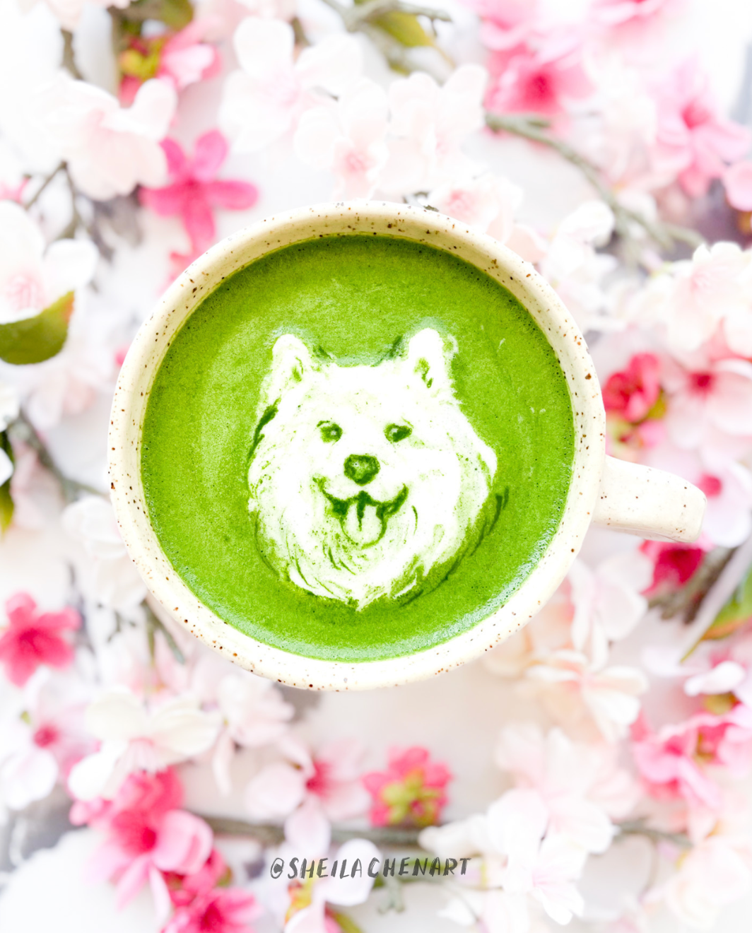 Matcha Pet Portrait- Blossoms