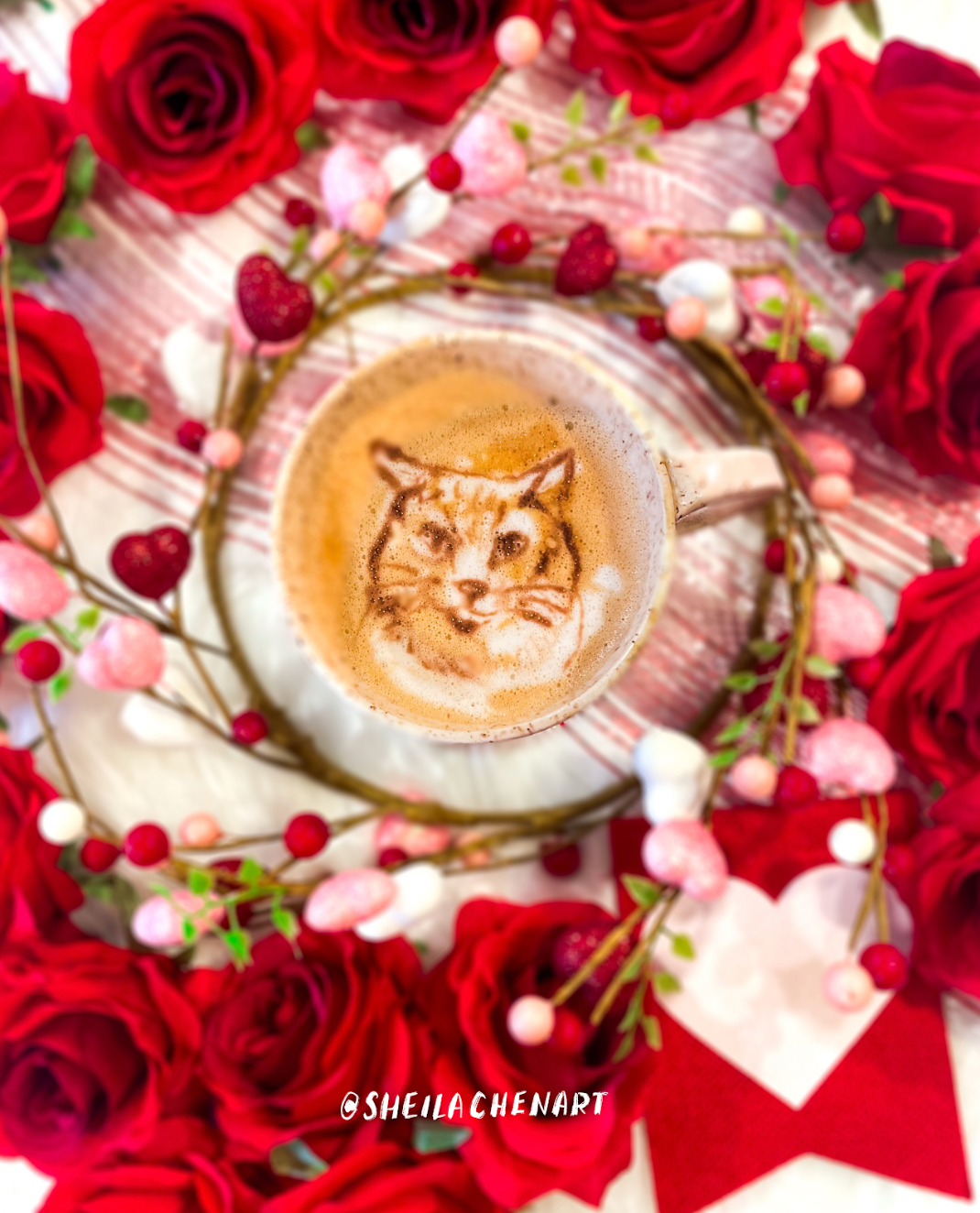 Valentine's Latte Pet Portrait
