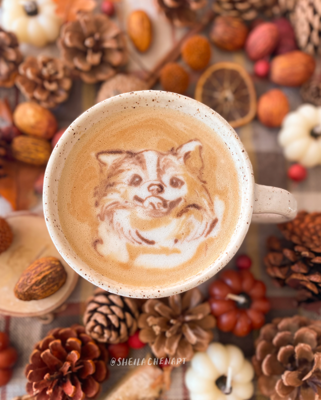 Pumpkin Spice Latte Pet Portrait