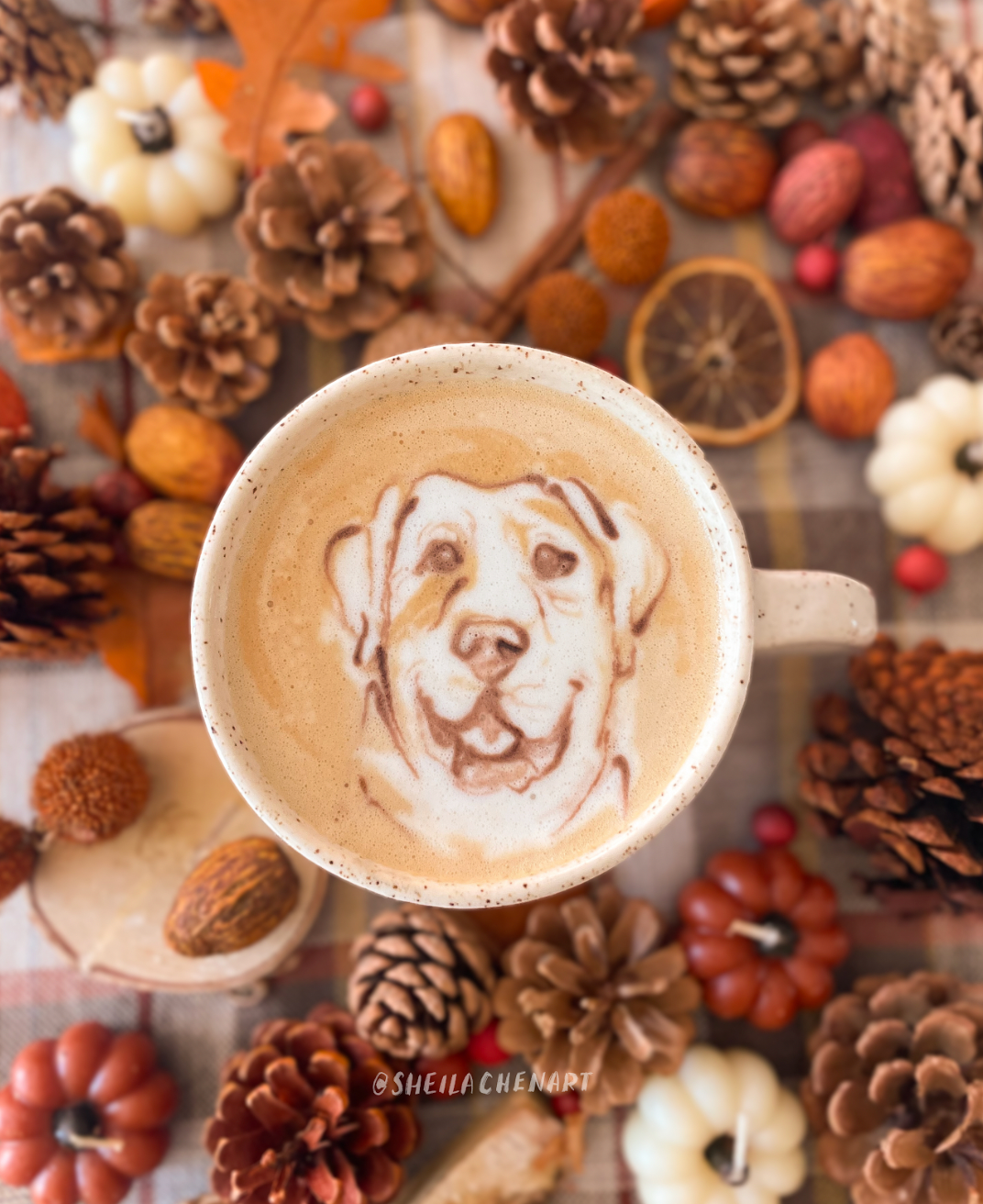 Pumpkin Spice Latte Pet Portrait