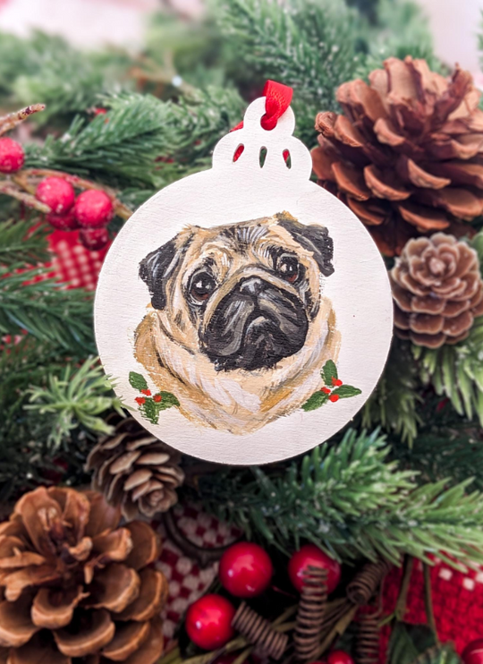 Pawliday Ornaments - Wood & Acrylic (Circle)