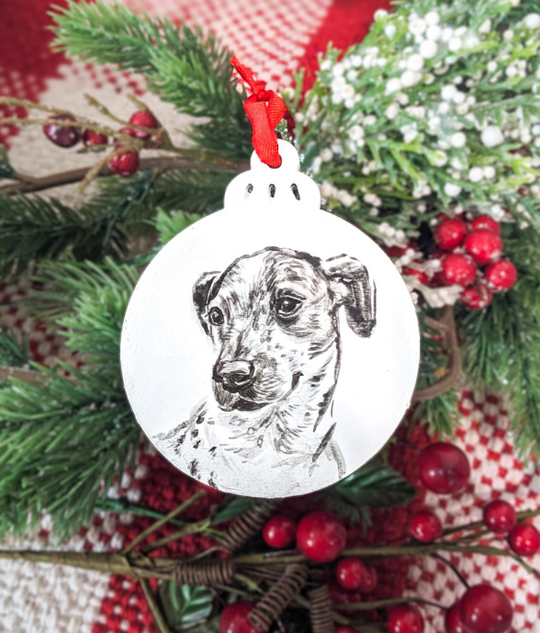 Pawliday Ornaments - Wood & Ink (Circle)