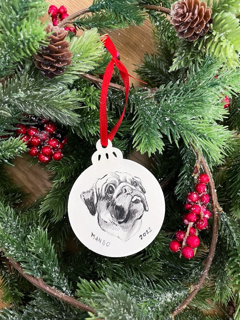 Pawliday Ornaments - Wood (Circle)