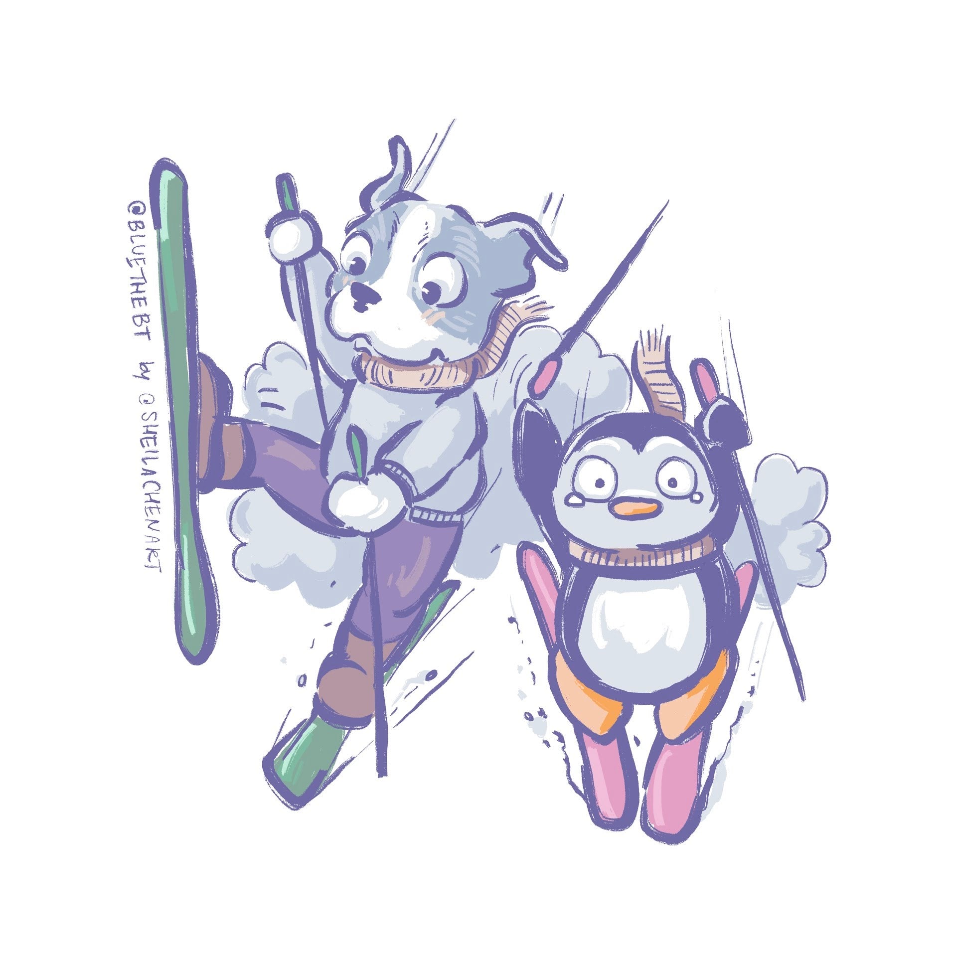 Penguin Skiing